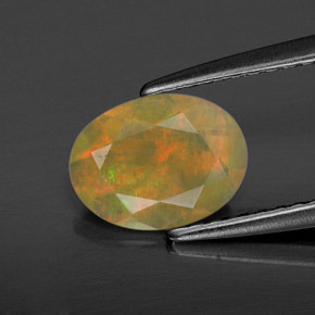 0.61캐럿 천연 멀티컬러 오팔, 투명한, 8.2×6.2 mm, 투명/반투명
