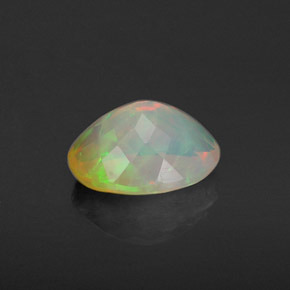 0.87캐럿 천연 멀티컬러 오팔, 타원형 컷, 8×6 mm, 투명한