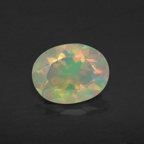 0.73캐럿 천연 멀티컬러 오팔, 타원형 컷, 7.8×6 mm, 투명한