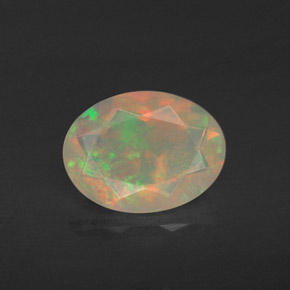 0.78캐럿 천연 멀티컬러 오팔, 투명한, 8.4×6.3 mm, 투명/반투명