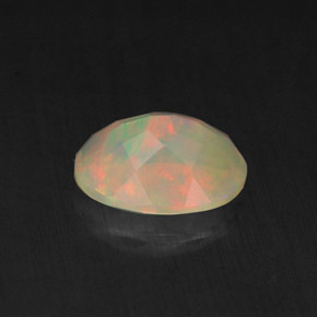 0.85캐럿 천연 멀티컬러 오팔, 투명한, 8.2×6.1 mm, 투명/반투명