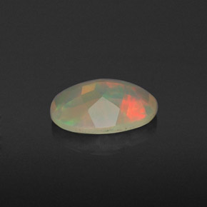 0.69캐럿 천연 멀티컬러 오팔, 투명한, 8.1×6.3 mm, 투명/반투명