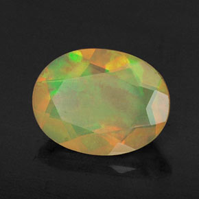 0.72캐럿 천연 멀티컬러 오팔, 투명한, 8.3×6.3 mm, 투명/반투명