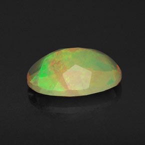 0.72캐럿 천연 멀티컬러 오팔, 투명한, 8.3×6.3 mm, 투명/반투명
