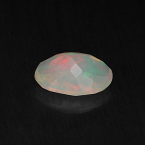0.77캐럿 천연 멀티컬러 오팔, 투명한, 8.1×6.1 mm, 투명/반투명