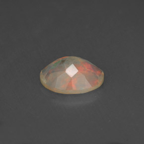 0.75캐럿 천연 멀티컬러 오팔, 투명한, 8.1×6.1 mm, 투명/반투명