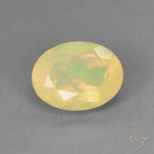 0.98ct 자연스러운 다색 오팔, 타원형, 투명한