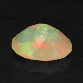 1.22캐럿 천연 멀티컬러 오팔, 투명한, 9.1×7.1 mm, 투명/반투명