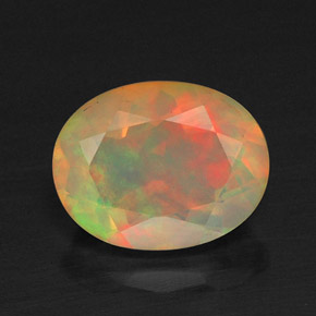 1.20캐럿 천연 멀티컬러 오팔, 투명한, 8.9×7 mm, 투명/반투명