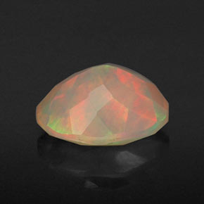 1.18캐럿 천연 멀티컬러 오팔, 투명한, 9.1×7.1 mm, 투명/반투명