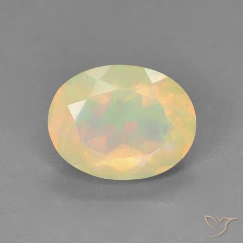 1.25ct 자연스러운 다색 오팔, 타원형, 투명한