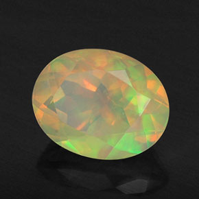 1.43캐럿 천연 멀티컬러 오팔, 투명한, 9.2×7.2 mm, 투명/반투명