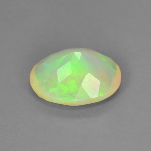 1.13캐럿 천연 멀티컬러 오팔, 타원형 컷, 9.1×7 mm, 투명한