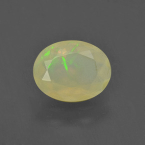 0.93캐럿 천연 멀티컬러 오팔, 타원형 컷, 9×7.1 mm, 투명한