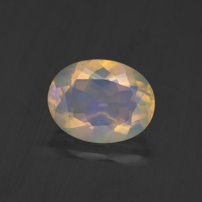 1.17캐럿 천연 멀티컬러 오팔, 투명한, 9×7 mm, 투명/반투명