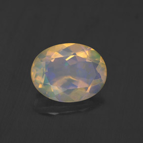 1.17캐럿 천연 멀티컬러 오팔, 투명한, 9×7 mm, 투명/반투명