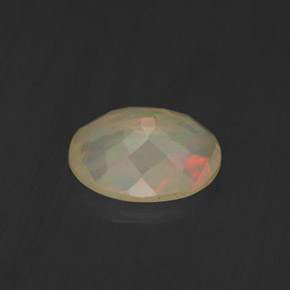 1.10캐럿 천연 멀티컬러 오팔, 투명한, 9×7.1 mm, 투명/반투명