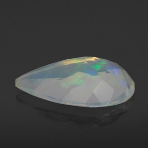 2.12캐럿 천연 멀티컬러 오팔, 배 모양, 13.7×8.9 mm, 투명한