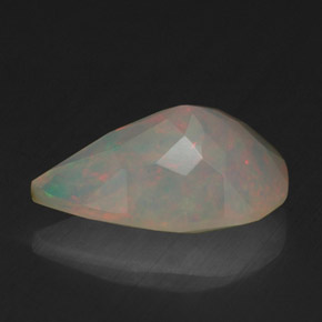 1.74캐럿 천연 멀티컬러 오팔, 배 모양, 12.3×8.1 mm, 투명한