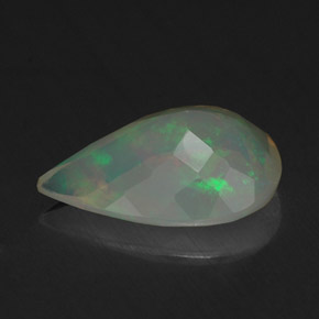 1.45캐럿 천연 멀티컬러 오팔, 배 모양, 11.7×8 mm, 투명한