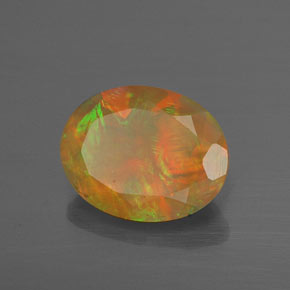 1.43캐럿 천연 멀티컬러 오팔, 투명한, 10.1×8 mm, 투명/반투명