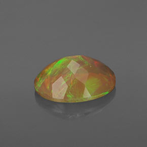 1.43캐럿 천연 멀티컬러 오팔, 투명한, 10.1×8 mm, 투명/반투명