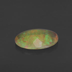 1.17캐럿 천연 멀티컬러 오팔, 투명한, 10.8×7.7 mm, 투명/반투명
