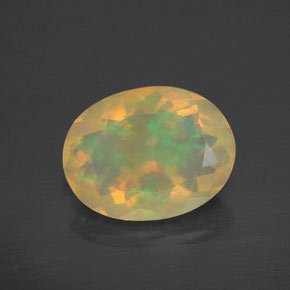 2.31캐럿 천연 멀티컬러 오팔, 투명한, 11.9×9.1 mm, 투명/반투명