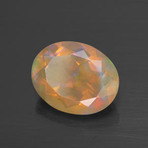 1.73캐럿 천연 멀티컬러 오팔, 타원형 컷, 10.2×8.1 mm, 투명한
