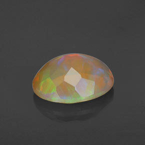 1.73캐럿 천연 멀티컬러 오팔, 타원형 컷, 10.2×8.1 mm, 투명한