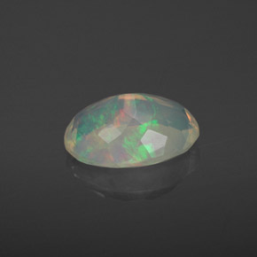 1.92캐럿 천연 멀티컬러 오팔, 타원형 컷, 11×7.8 mm, 투명한
