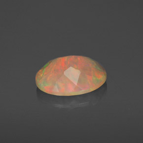 1.55캐럿 천연 멀티컬러 오팔, 투명한, 10.1×8.1 mm, 투명/반투명
