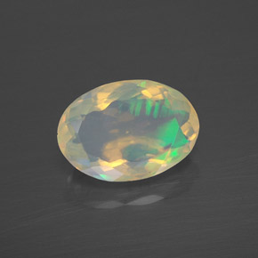 1.77캐럿 천연 멀티컬러 오팔, 타원형 컷, 10.9×7.7 mm, 투명한