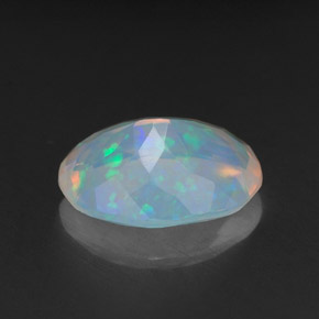 1.41캐럿 천연 멀티컬러 오팔, 투명한, 10.2×7.6 mm, 투명/반투명