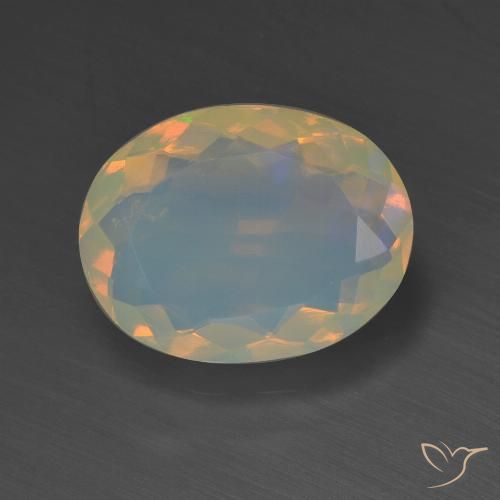 1.56ct 자연스러운 다색 오팔, 타원형, 투명한