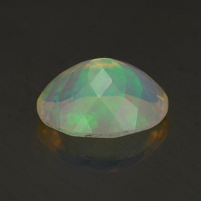 1.50캐럿 천연 멀티컬러 오팔, 타원형 컷, 10.1×8.1 mm, 투명한
