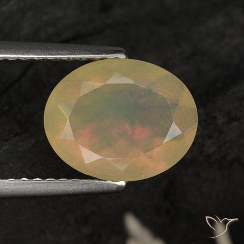 1.32ct 자연스러운 다색 오팔, 타원형, 투명한