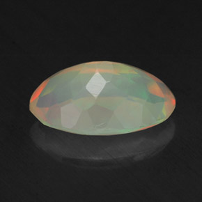1.72캐럿 천연 멀티컬러 오팔, 타원형 컷, 11.4×7.4 mm, 투명한