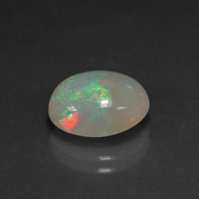 2.72캐럿 천연 멀티컬러 오팔, 타원형 컷, 12×9.1 mm, 투명한