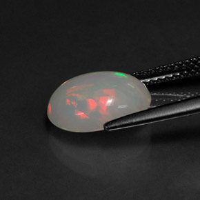 2.24캐럿 천연 멀티컬러 오팔, 타원형 컷, 11.3×8.7 mm, 투명한