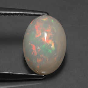 2.54캐럿 천연 멀티컬러 오팔, 타원형 컷, 11.6×8.3 mm, 투명한