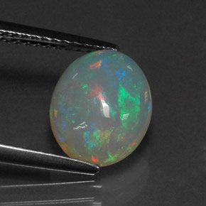 1.88캐럿 천연 멀티컬러 오팔, 투명한, 10.6×8.5 mm, 투명/반투명