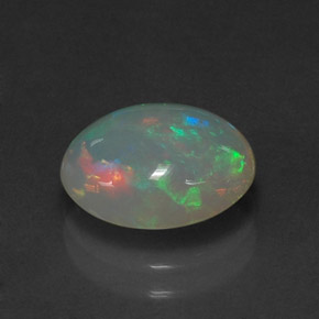 1.88캐럿 천연 멀티컬러 오팔, 투명한, 10.6×8.5 mm, 투명/반투명