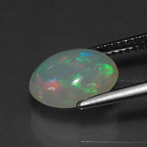 1.88캐럿 천연 멀티컬러 오팔, 투명한, 10.6×8.5 mm, 투명/반투명