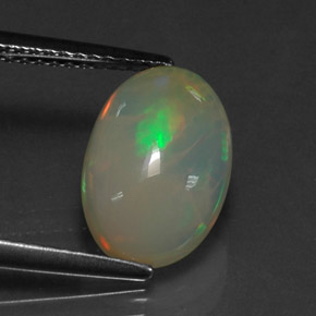 2.25캐럿 천연 멀티컬러 오팔, 투명한, 12.5×8.3 mm, 투명/반투명