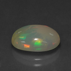 2.25캐럿 천연 멀티컬러 오팔, 투명한, 12.5×8.3 mm, 투명/반투명