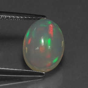 2.33캐럿 천연 멀티컬러 오팔, 투명한, 11.2×8.4 mm, 투명/반투명
