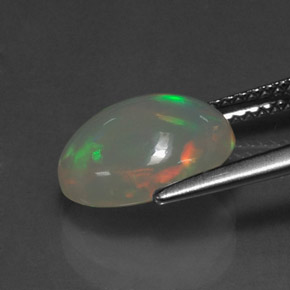 2.33캐럿 천연 멀티컬러 오팔, 투명한, 11.2×8.4 mm, 투명/반투명