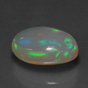 3.77캐럿 천연 멀티컬러 오팔, 투명한, 13.7×9.2 mm, 투명/반투명