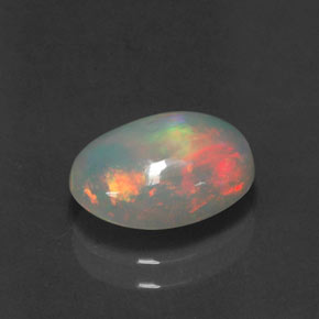 2.01캐럿 천연 멀티컬러 오팔, 투명한, 11.1×8.8 mm, 투명/반투명